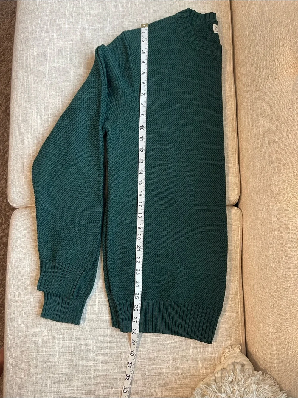 J. Crew Men's Forest Green Knit Crewneck Sweater